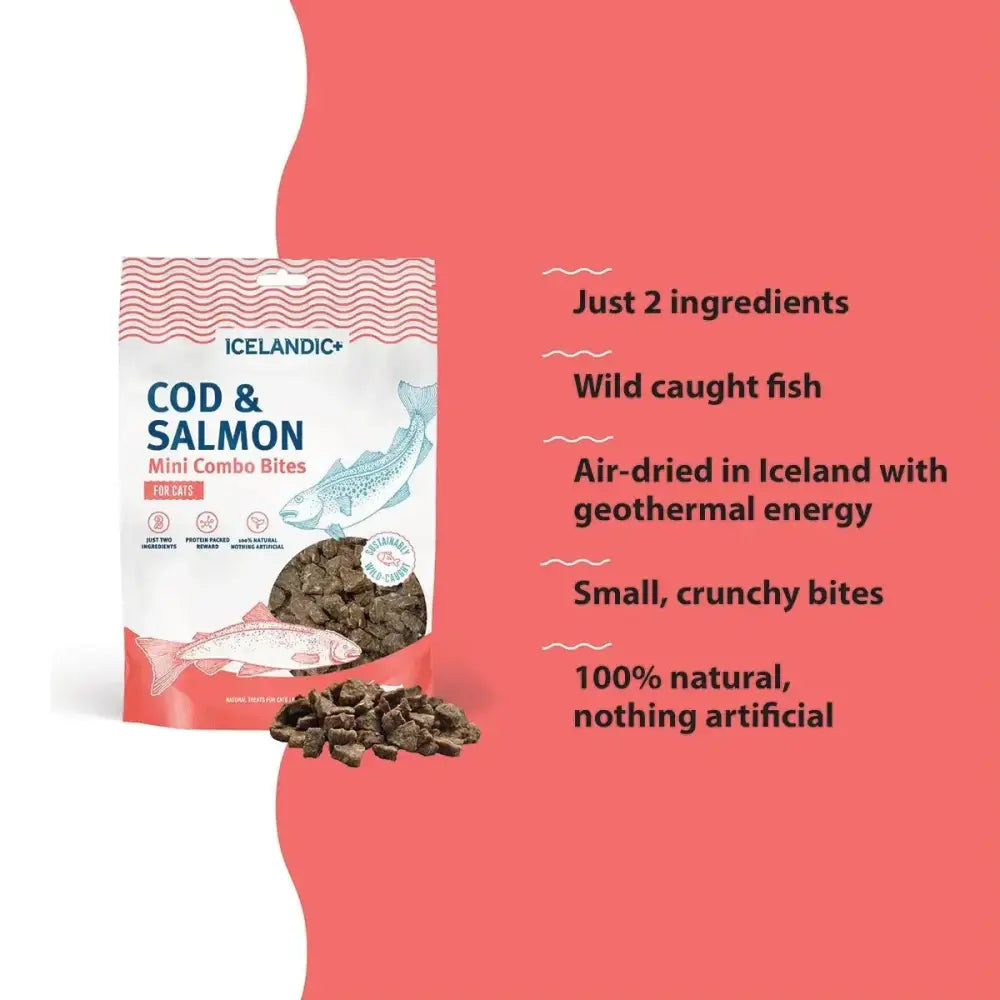 Icelandic+ Cod & Salmon Mini Combo Bites Treats For Cats 1.7 oz - Talis Us