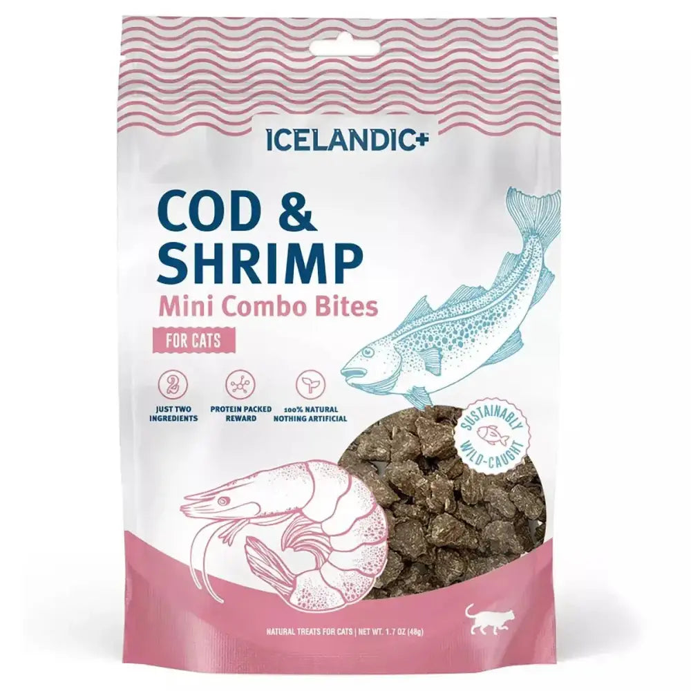 Icelandic+ Cod & Shrimp Mini Combo Bites Treats For Cats 1.7 oz - Talis Us