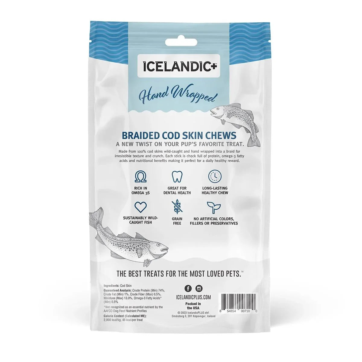 Icelandic Cod Skin Braids for Dogs – 5 Chews, Hand Wrapped - Talis Us