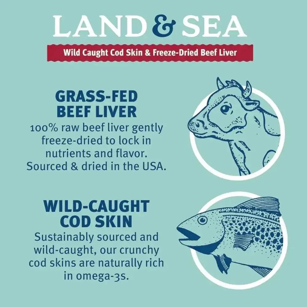 Icelandic+ Land & Sea Cod Skin & Freeze - Dried Beef Dog Treat 2.4 oz - Talis Us
