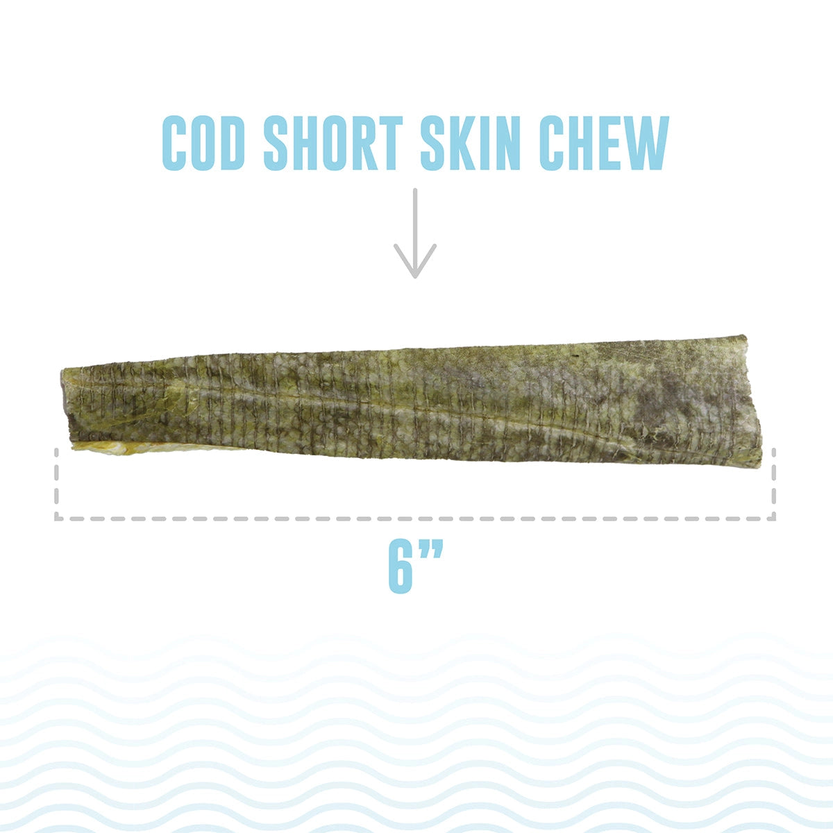 Icelandic+ wild-caught Icelandic cod skin chews for dogs, 6 inches long, perfect for dog treats