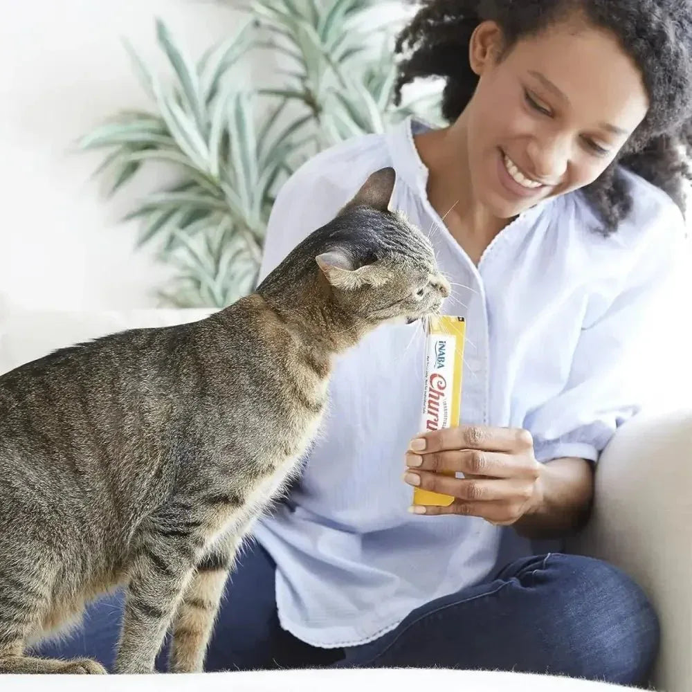 Inaba Churu Beef & Cheese Variety Creamy Puree Lickable Cat Treats 50 Tubes - Talis Us