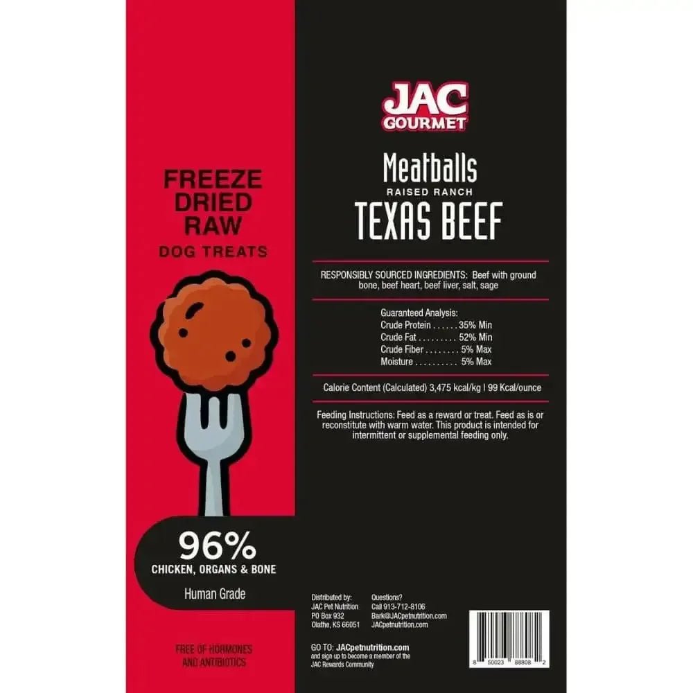JAC Beef Meatball Treats Freeze Dried 5oz - Talis Us