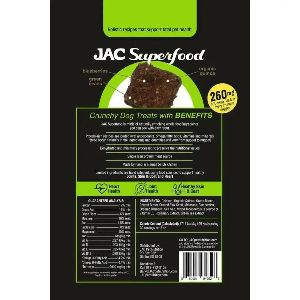 JAC Superfood All Natural Dog Treats with Joint Inflammation, Arthritis or Itchy Skin & Coat - Talis Us