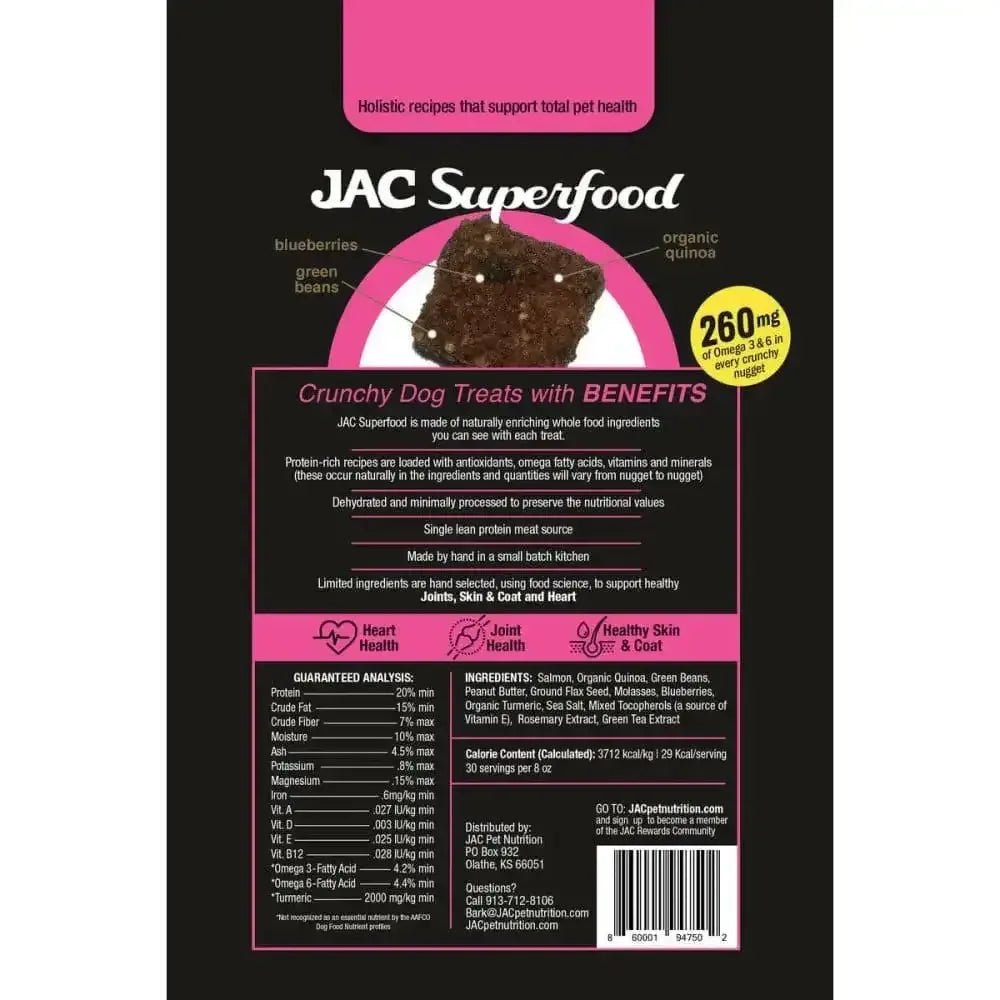 JAC Superfood All Natural Dog Treats with Joint Inflammation, Arthritis or Itchy Skin & Coat - Talis Us