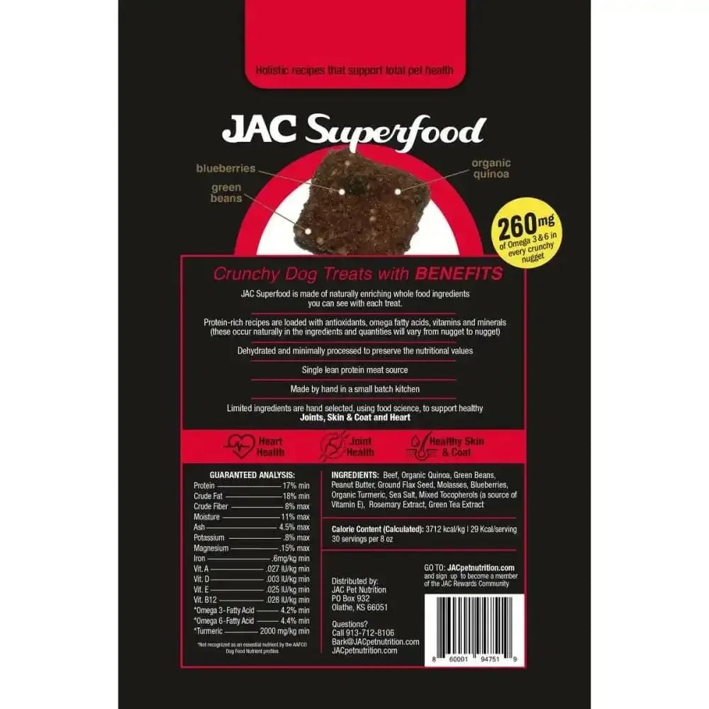 JAC Superfood All Natural Dog Treats with Joint Inflammation, Arthritis or Itchy Skin & Coat - Talis Us