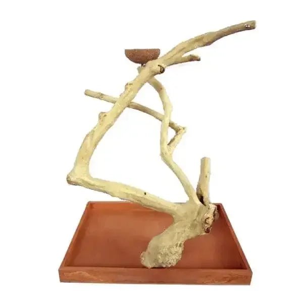 Java wood parrot tree bird stand wooden perch play stand feeding natural - Talis Us