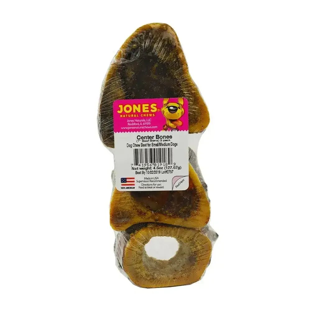 Jones Beef Center Bone Natural Dog Chews 1 Inch 3 Pack - Talis Us