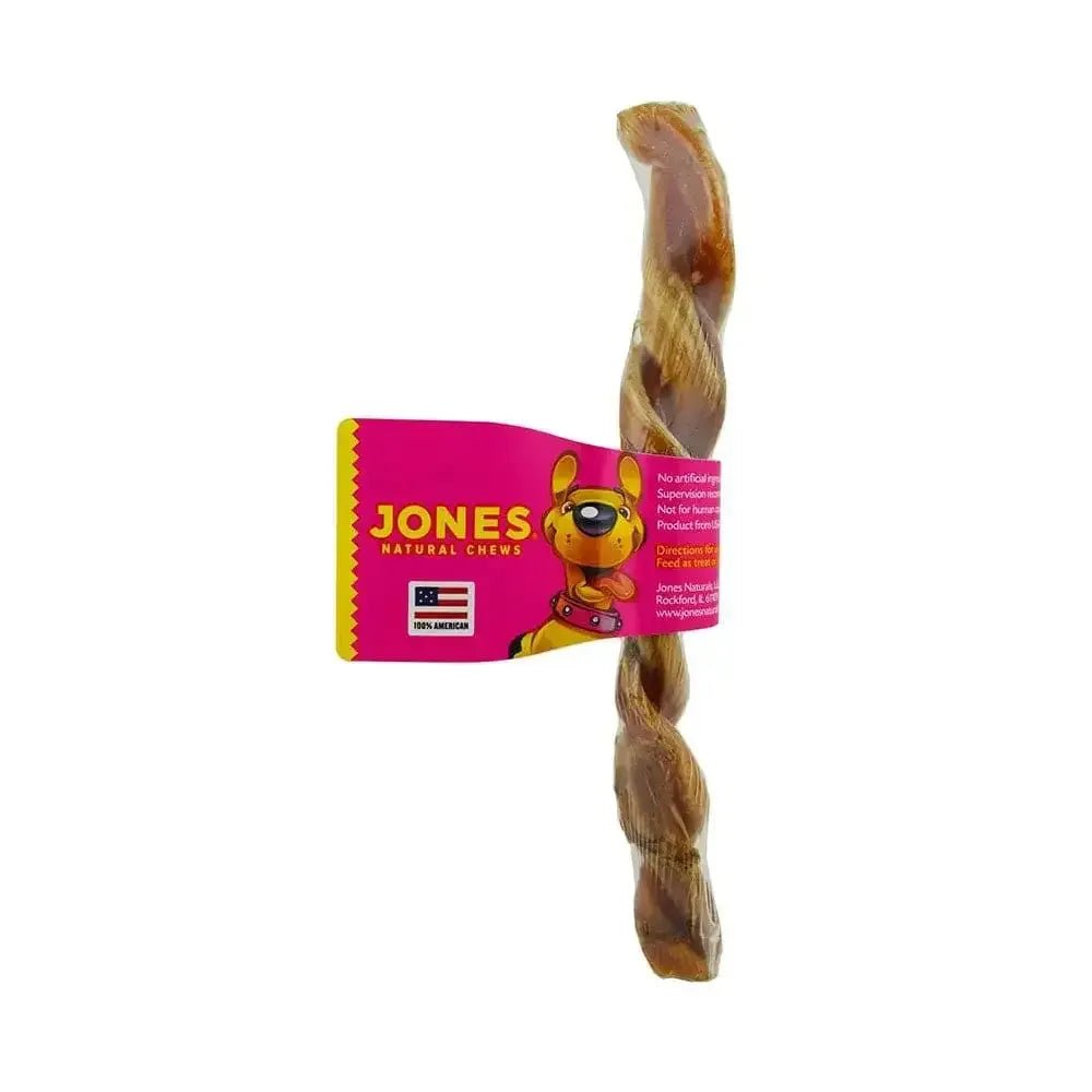 Jones Bully Beef Stick Twister Natural Dog Chews Large 10 Inch 24 Pack - Talis Us