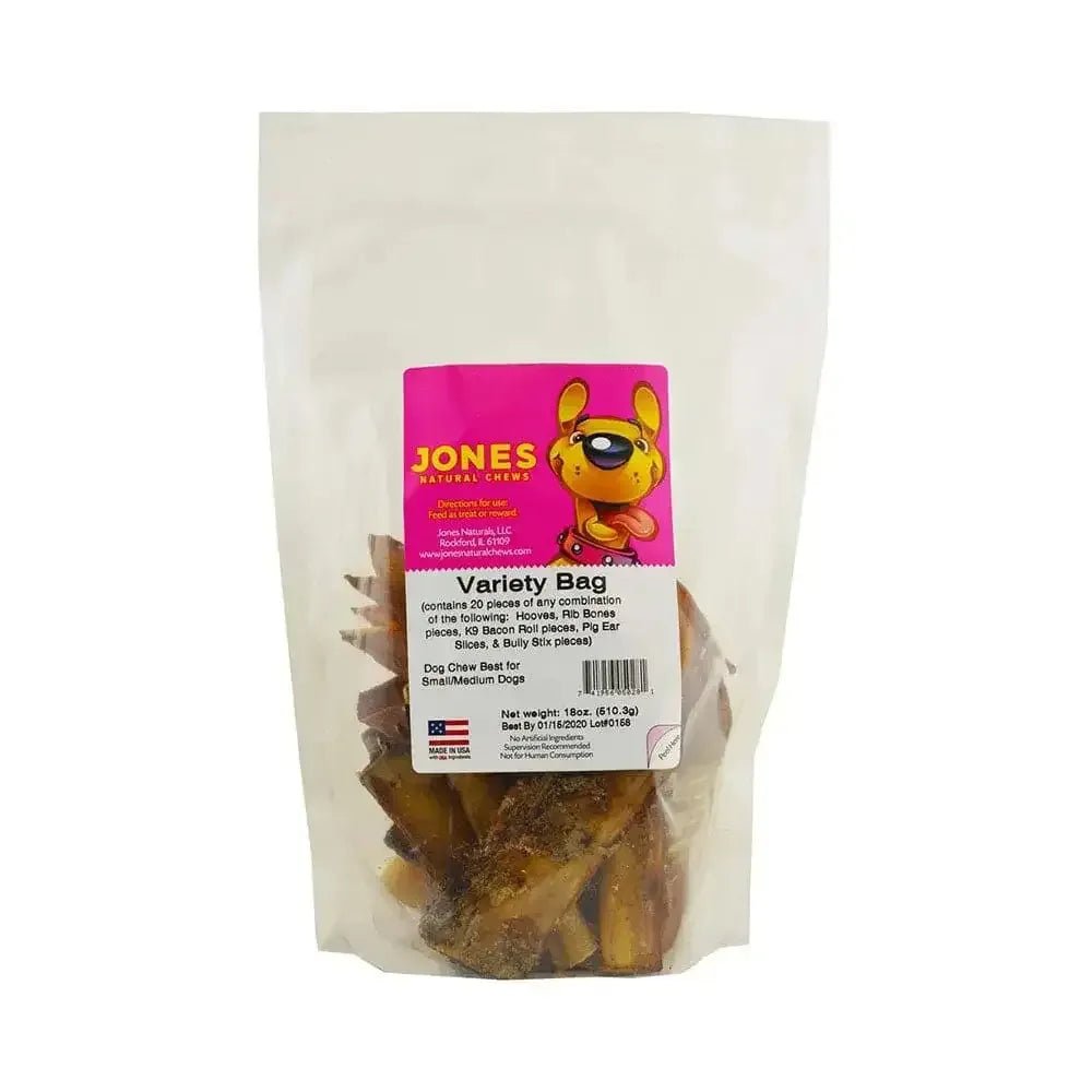 Jones Natural Chews Beef Variety Bag for Dog 20 Pieces - Talis Us