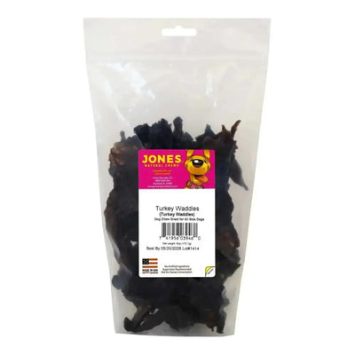 Jones Natural Chews Turkey Waddles – 100% USA - Sourced, Single - Ingredient Dog Treats 6oz - Talis Us
