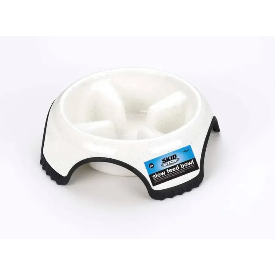 JW slow feed dog bowl with skid-resistant base to prevent sliding during mealtime