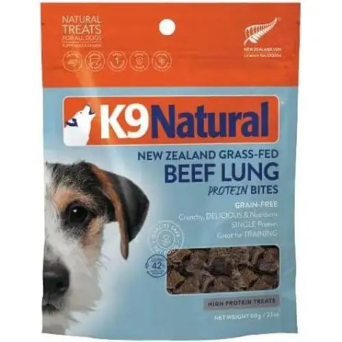 K9 Natural Beef Lung Protein Bites Air - Dried Dog Treats 2.1oz - Talis Us