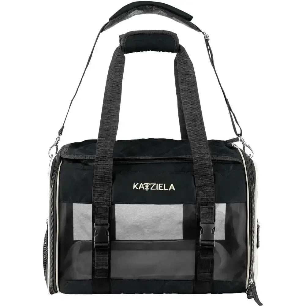 Katziela Deluxe Quilted Airline Approved Pet Dog & Cat Carrier for Airplane Travel - Talis Us