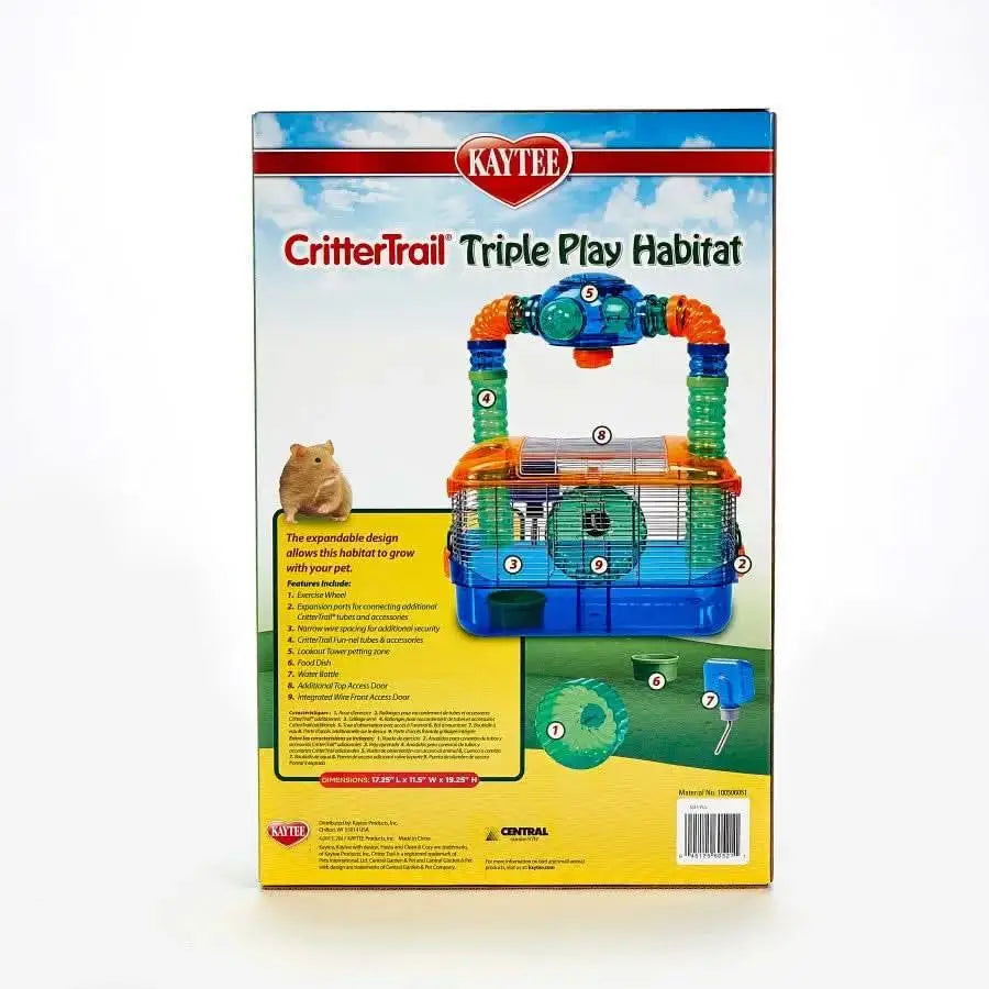 Kaytee® CritterTrail® Triple Habitat for Small Animal Multicolor 17.25 X 11.5 X 19.25 Inch Kaytee®