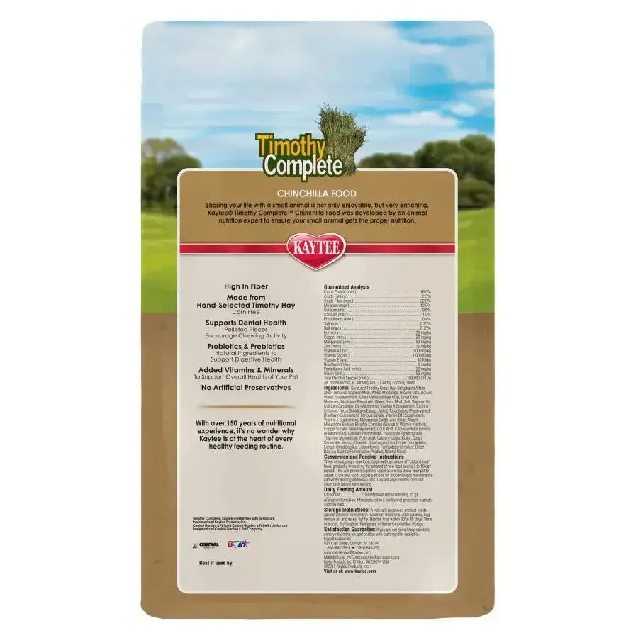 Kaytee Timothy Complete Chinchilla Food 3 lb - Talis Us