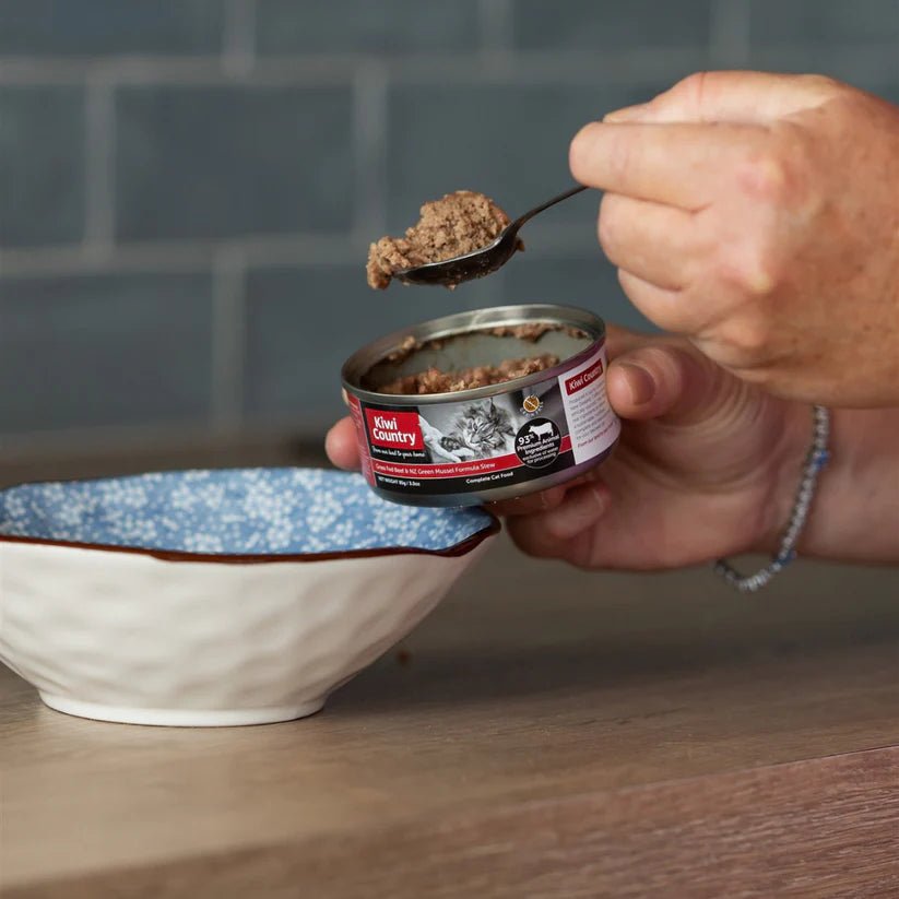 Kiwi Country Beef & NZ Green Mussel Wet Cat Food 24ea/3 oz - Talis Us