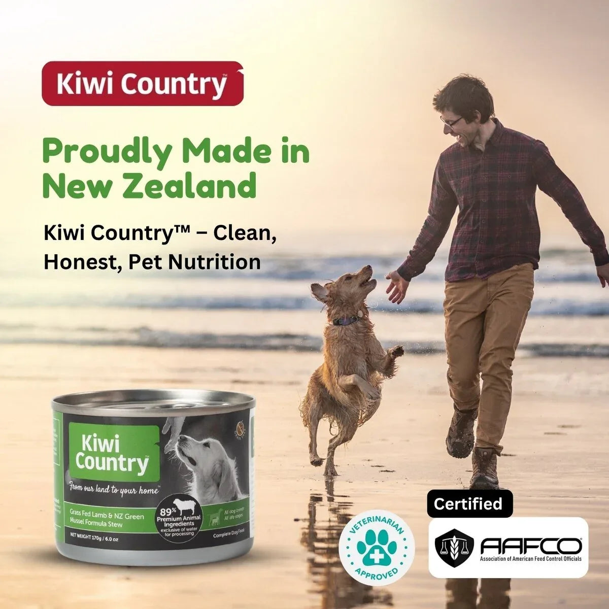 Kiwi Country Lamb & NZ Green Mussel Wet Dog Food 24ea/6 oz - Talis Us