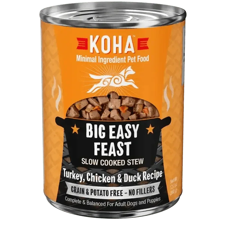 KOHA Big Easy Feast Slow Cooked Stew Turkey, Chicken, & Duck for Dogs 12.7oz Case of 12 - Talis Us