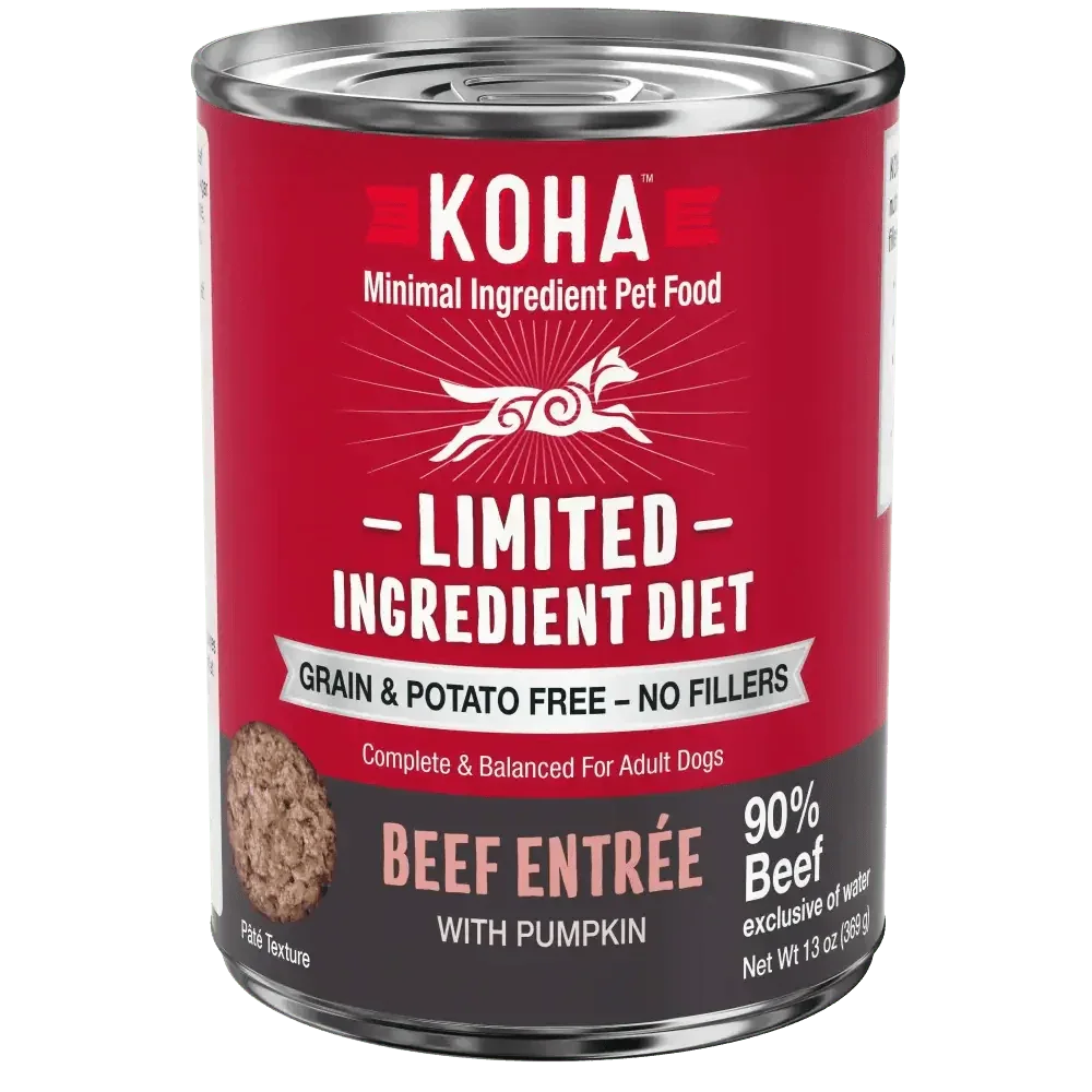 KOHA Limited Ingredient Diet Beef Entrée for Dogs 13oz Cans Case of 12 - Talis Us