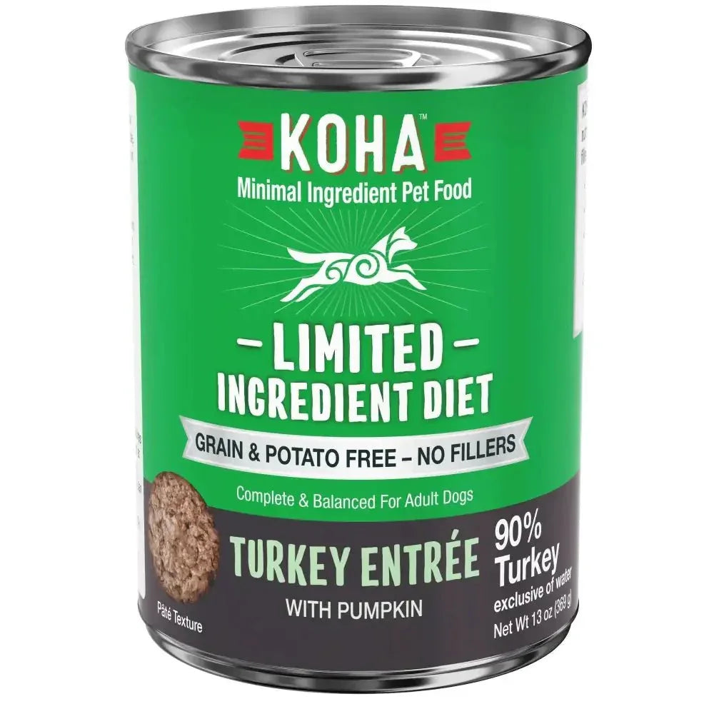 KOHA Limited Ingredient Diet Turkey Entrée for Dogs 13oz Cans Case of 12 - Talis Us