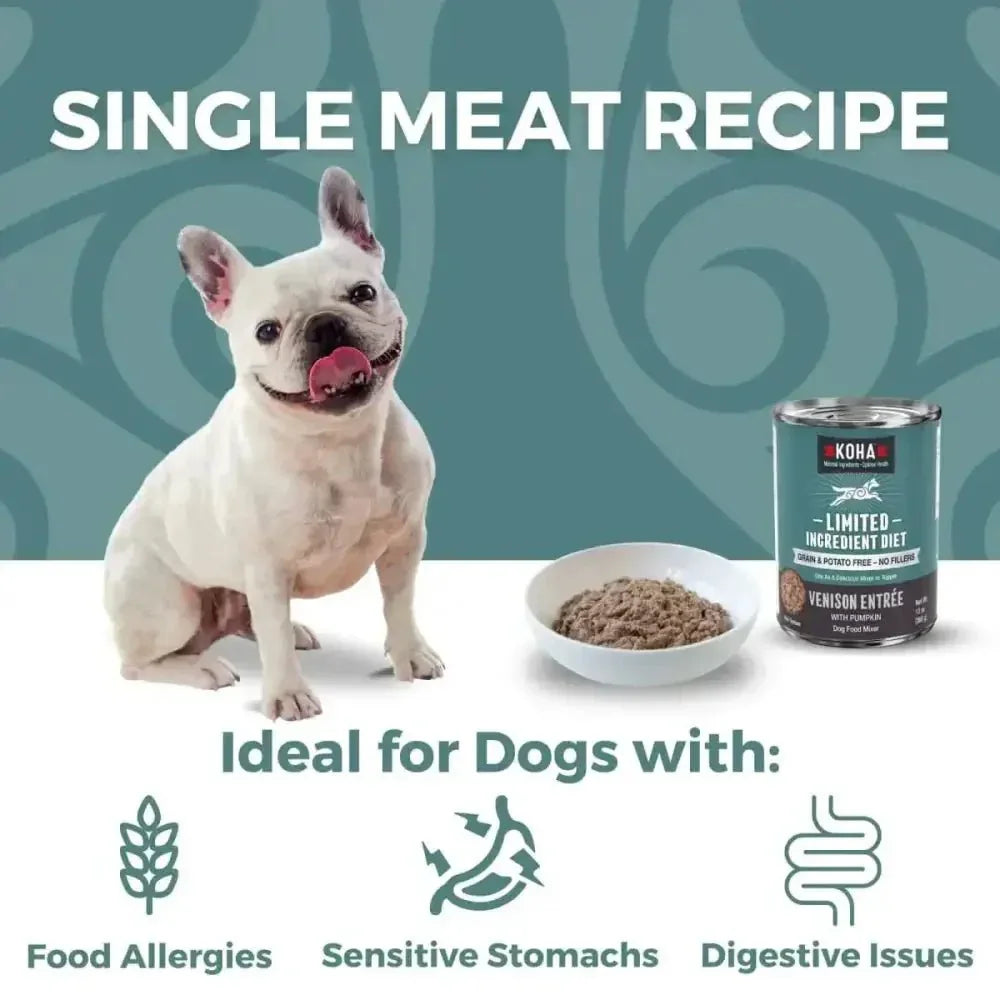 KOHA Limited Ingredient Diet Venison Entrée Wet Dog Food 12ea/13 oz - Talis Us