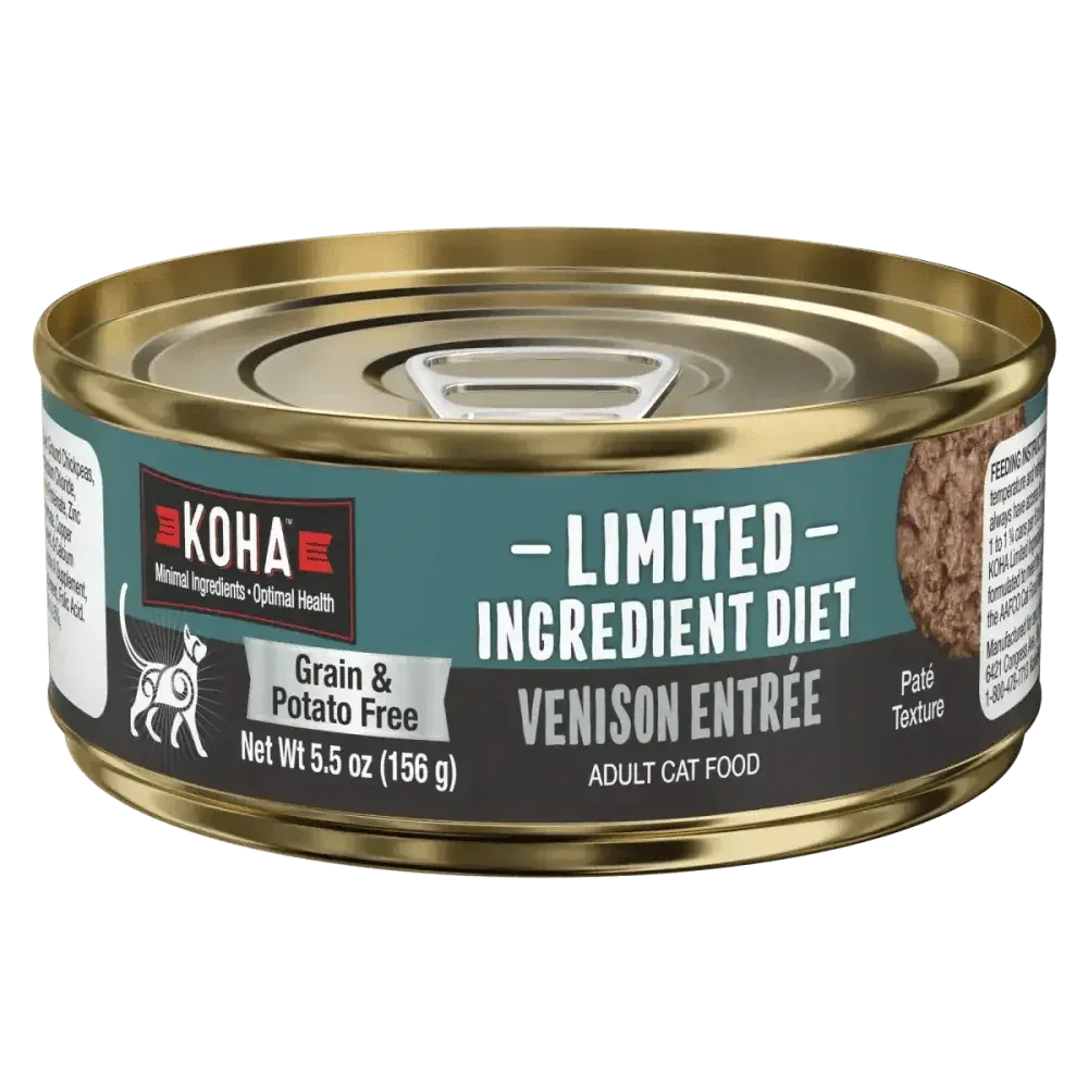 Koha Limited Ingredient Paté Grain Free Venison Wet Cat Food 5.5oz Case of 24 - Talis Us
