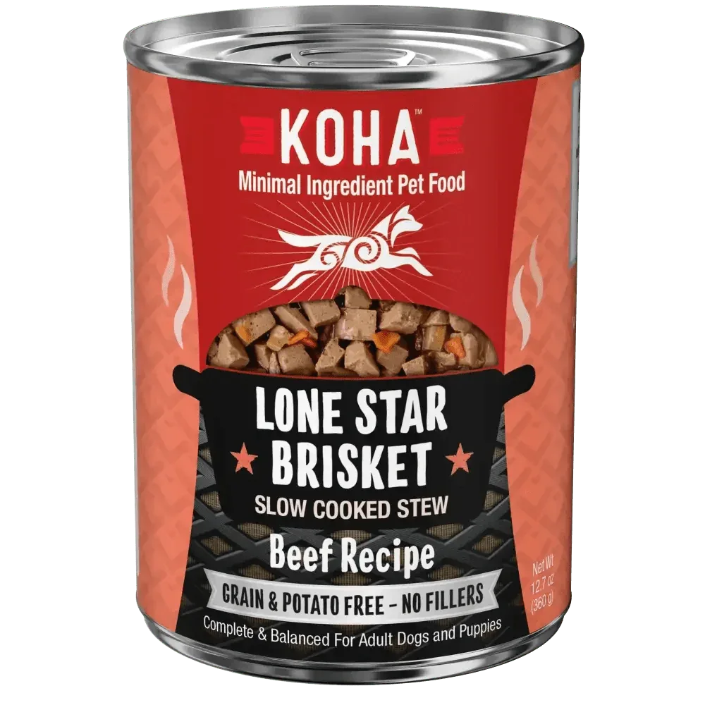 KOHA Lone Star Brisket Slow Cooked Stew Beef Recipe for Dogs 12.7oz Case of 12 - Talis Us