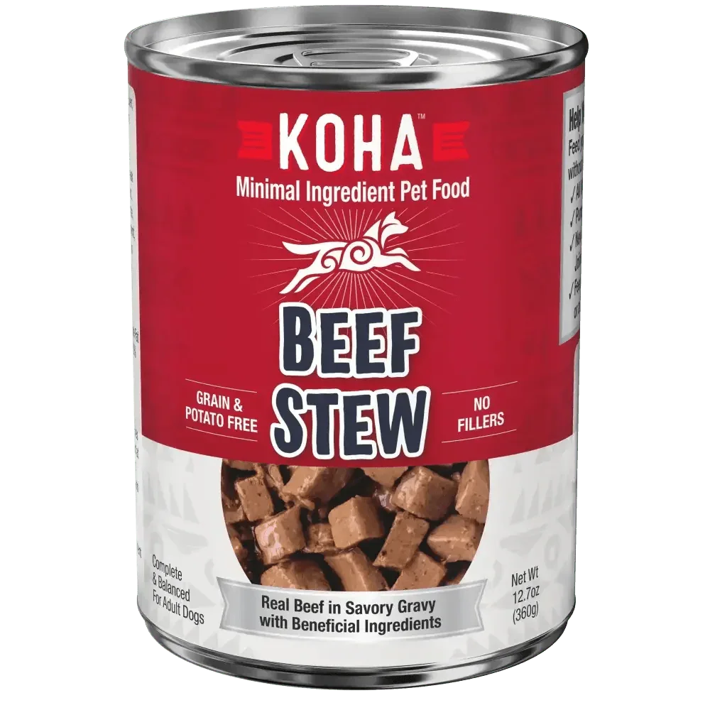 KOHA Minimal Ingredient Beef Stew for Dogs 12.7oz Cans Case of 12 - Talis Us