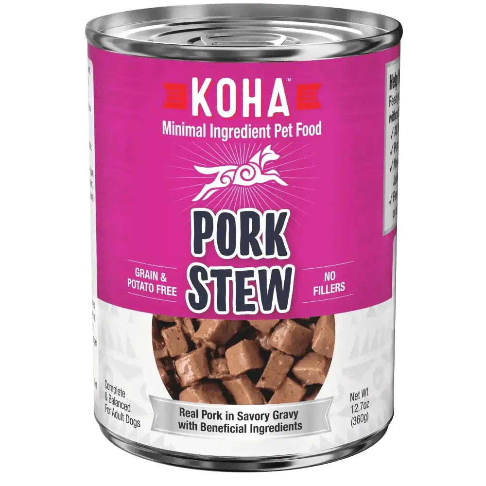 KOHA Minimal Ingredient Pork Stew for Dogs 12.7oz Case of 12 - Talis Us