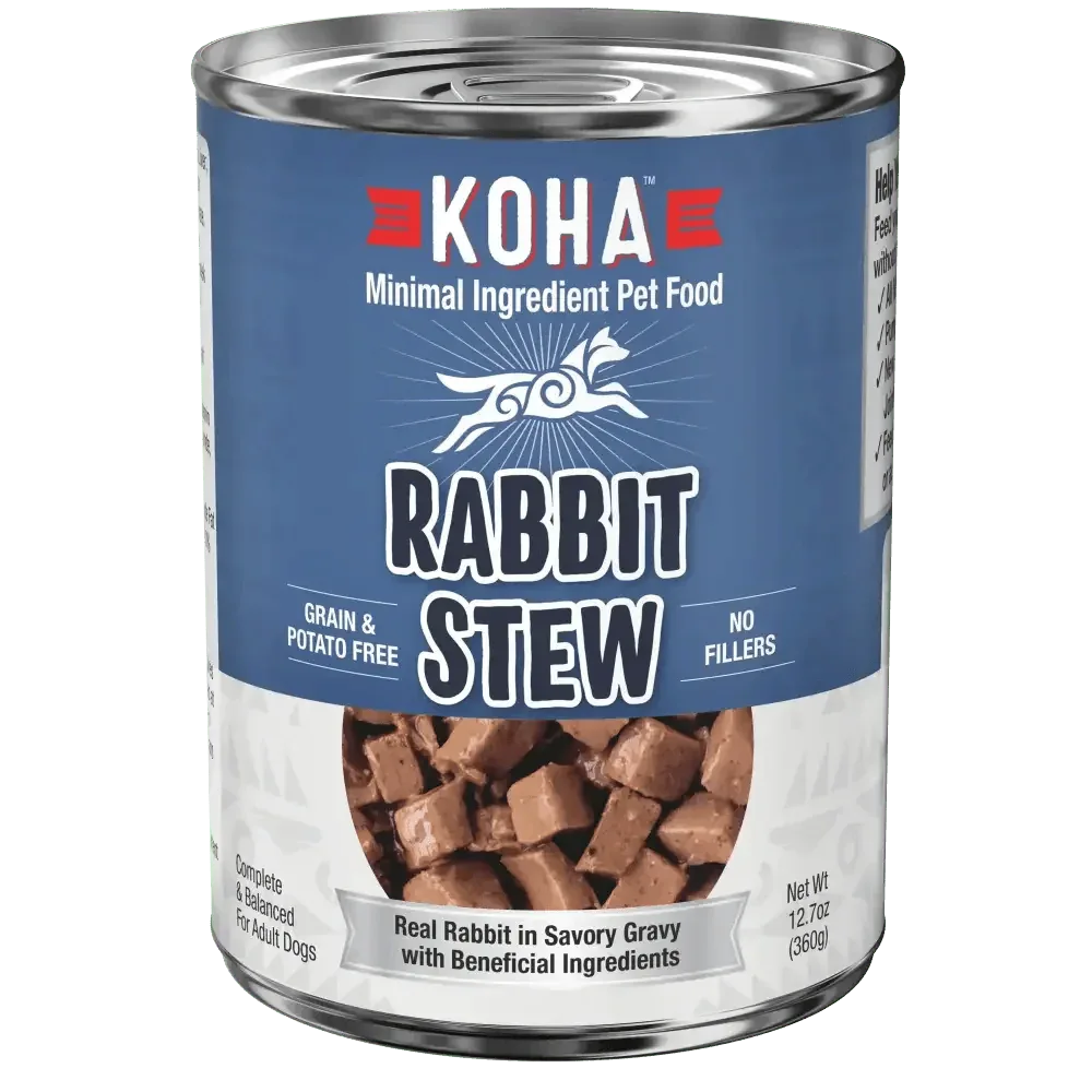 KOHA Minimal Ingredient Rabbit Stew for Dogs 12.7oz cans case of 12 - Talis Us