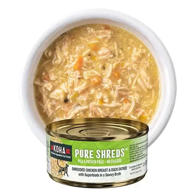 KOHA Pure Shreds Shredded Chicken Breast & Duck Entrée for Cats - Talis Us