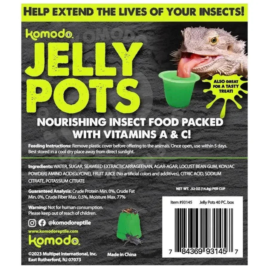 Komodo Natural Jelly Pots Insect Food Fruit Flavor Display 40 ct - Talis Us