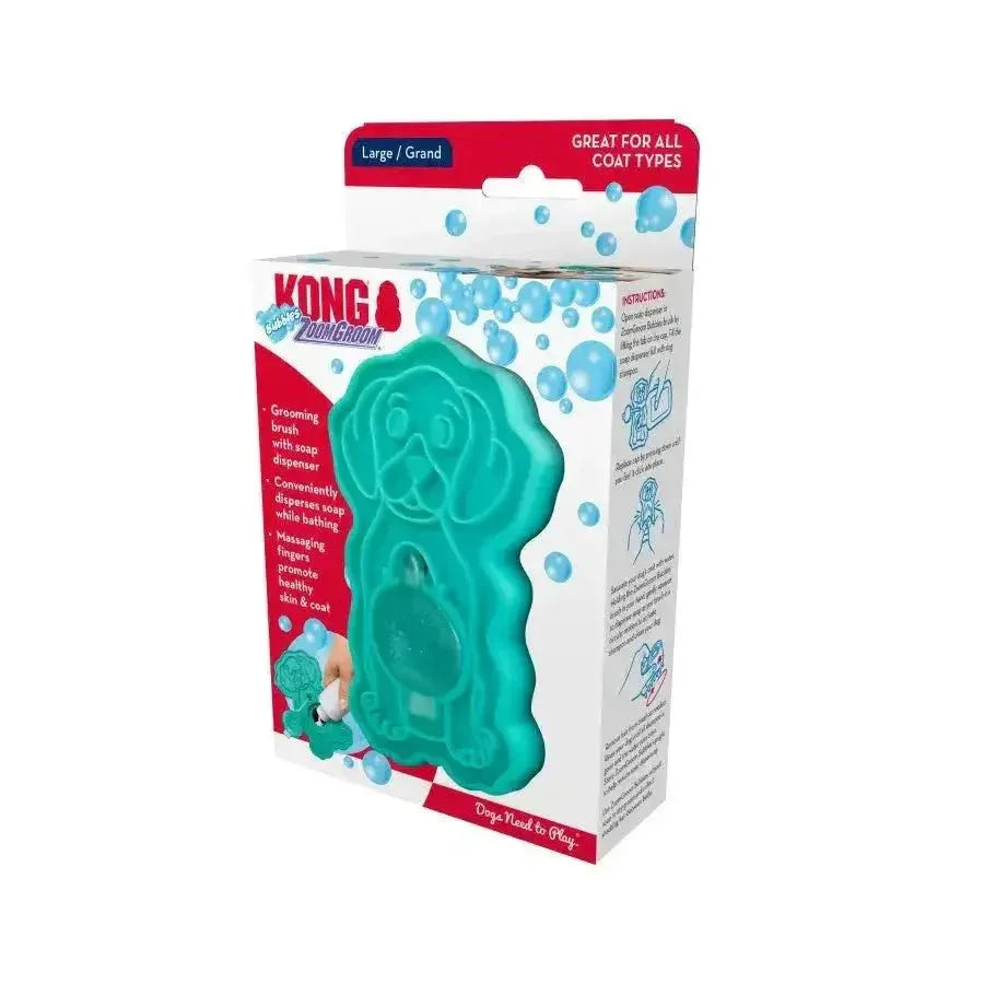 KONG ZoomGroom Bubbles Rubber Dog Grooming Brush - Talis Us
