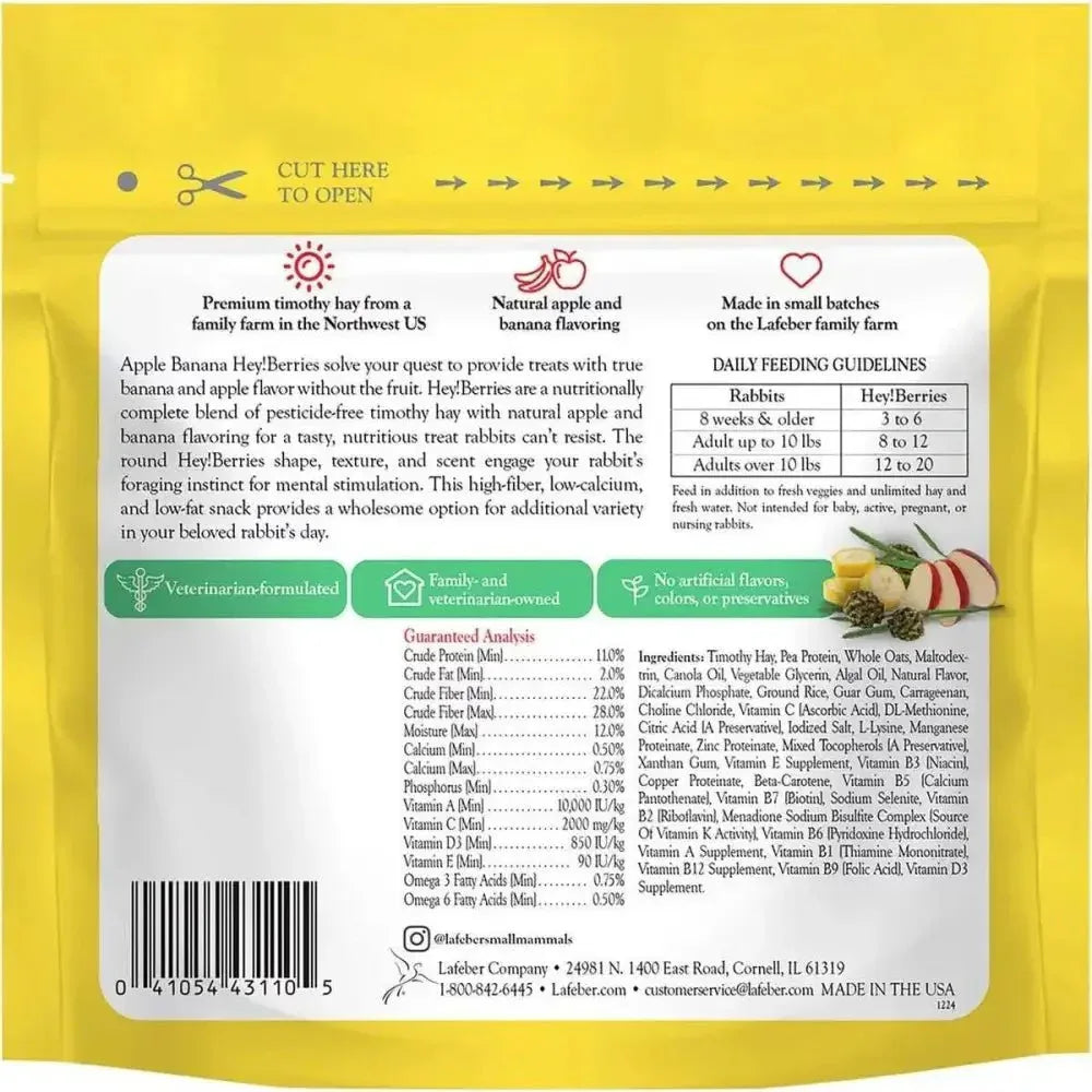 Lafeber Company Berries Rabbit Food Apple & Banana 5 oz - Talis Us