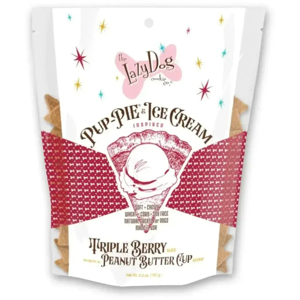 Lazy Dog Pup - PIE & Ice Cream Slices Triple Berry w/ Peanut Butter Dog Treats - Talis Us