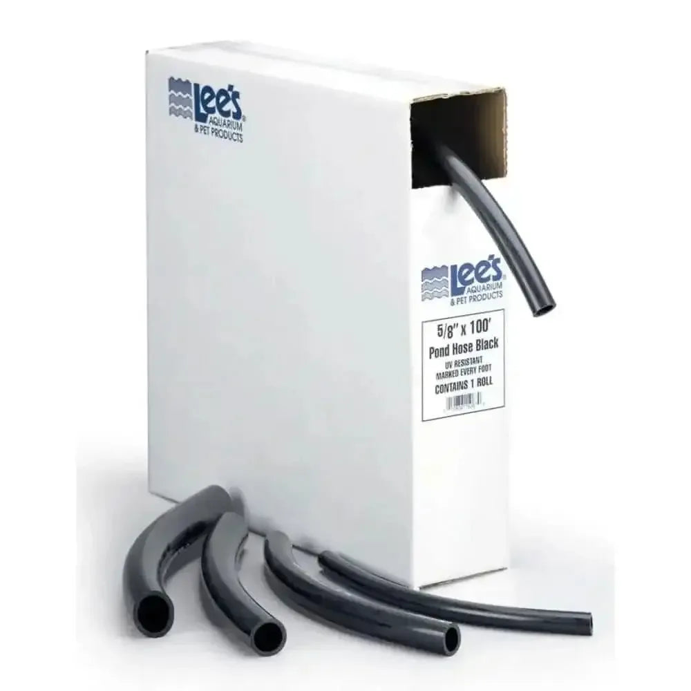 Lee's flex pond hose tubing in black, 5/8 inch by 100 feet, ideal for aquarium setups