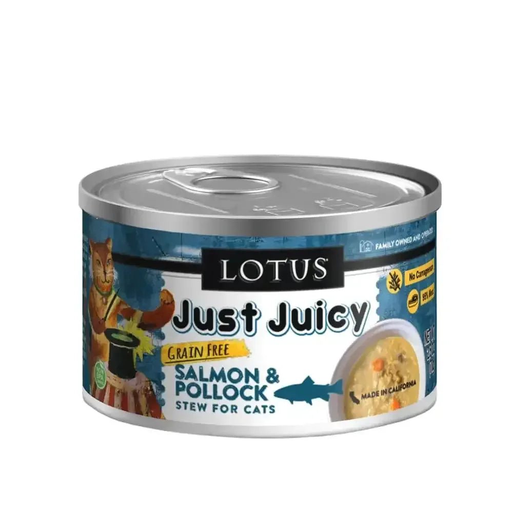Lotus Just Juicy Salmon & Pollock Stew Grain - Free Canned Cat Food - Talis Us