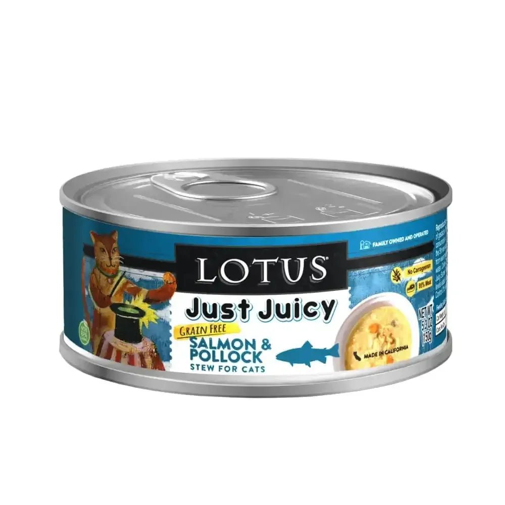 Lotus Just Juicy Salmon & Pollock Stew Grain - Free Canned Cat Food - Talis Us