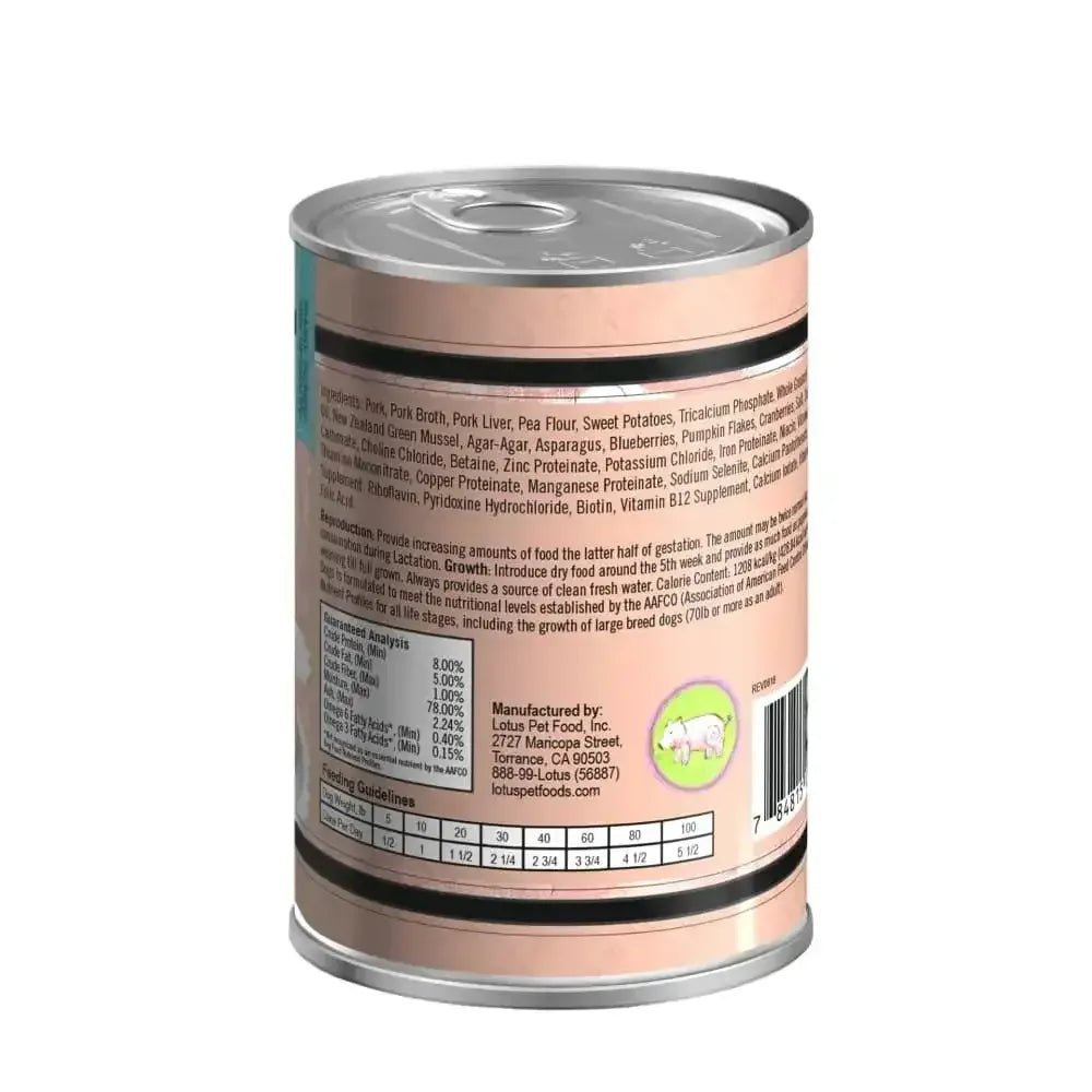 Lotus Pork Loaf Grain - Free Canned Dog Food 12/12.5oz - Talis Us