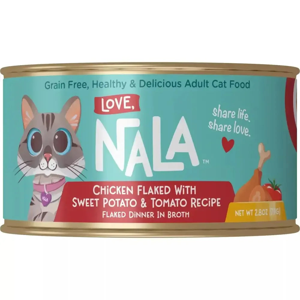 Love, Nala Chicken Flaked with Sweet Potato & Tomato Recipe in Broth Cat Food 2.8oz case of 12 Love Nala