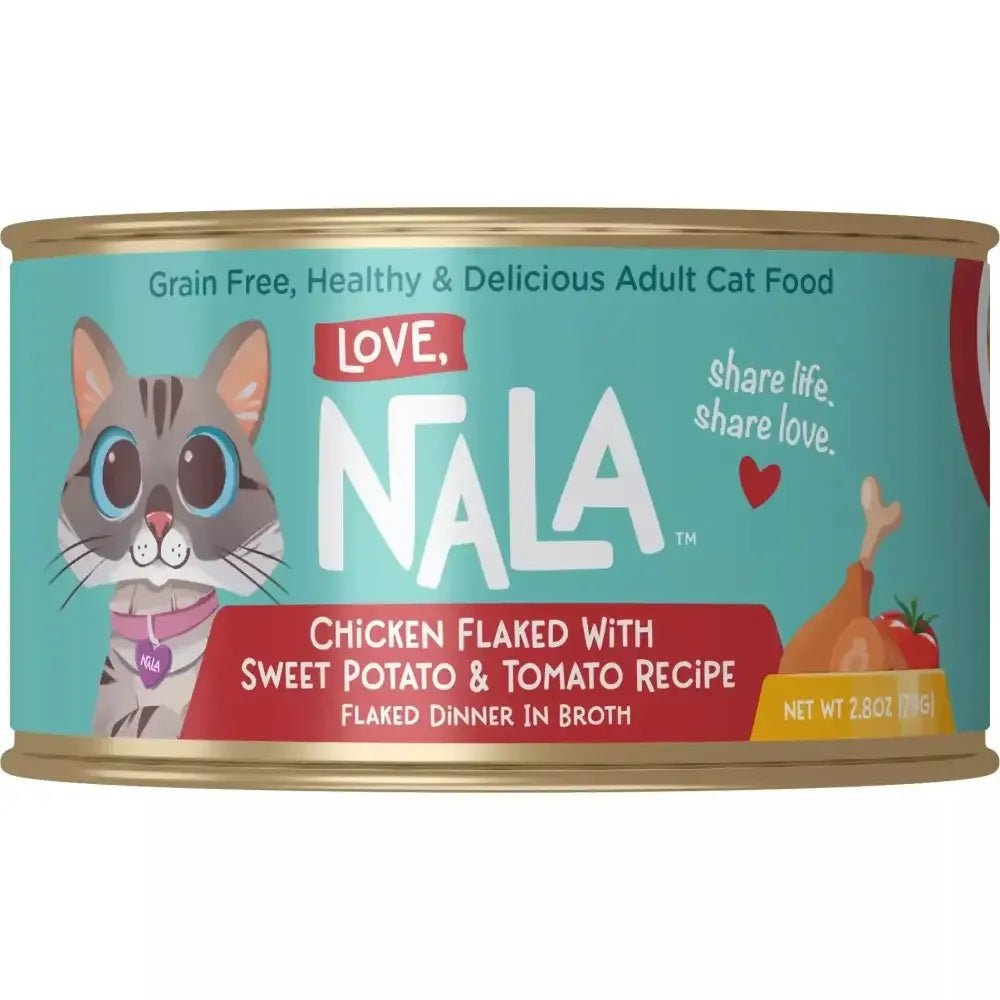 Love, Nala Chicken Flaked with Sweet Potato & Tomato Recipe in Broth Cat Food 2.8oz case of 12 - Talis Us