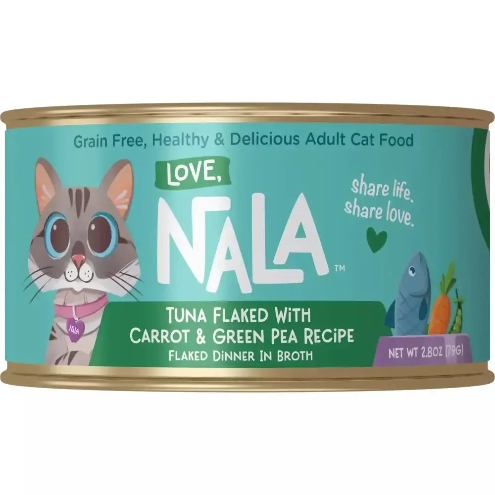 Love, Nala Tuna Flaked with Carrot & Green Pea Recipe in Broth Cat Food 2.8oz Love Nala