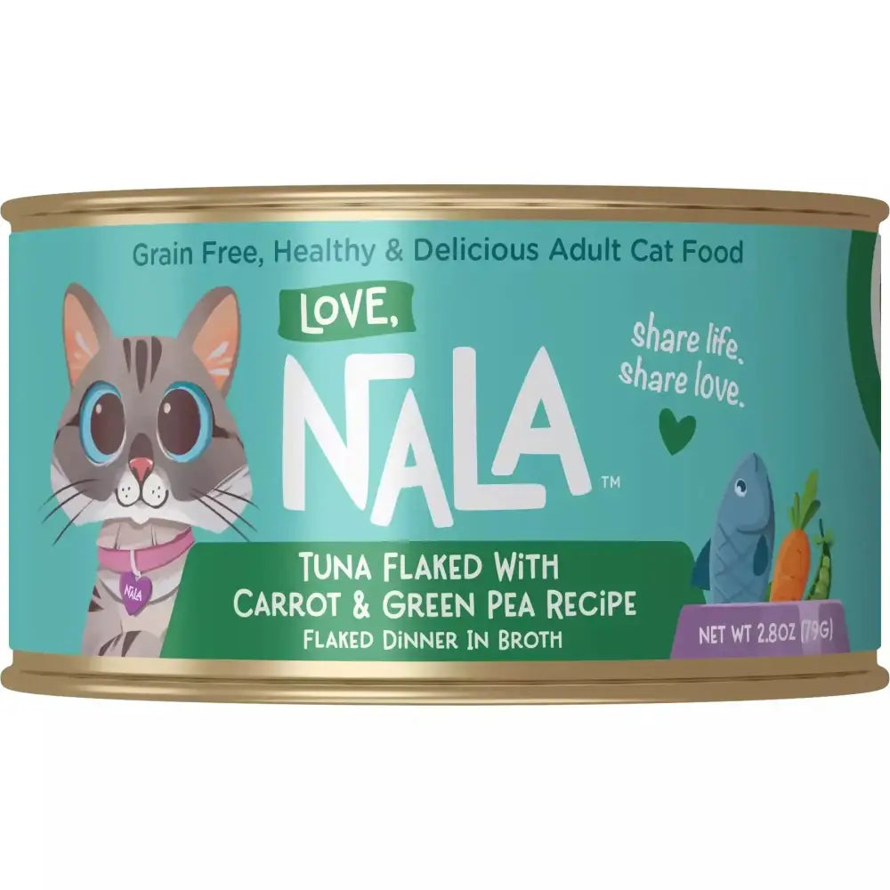 Love, Nala Tuna Flaked with Carrot & Green Pea Recipe in Broth Cat Food 2.8oz Love Nala