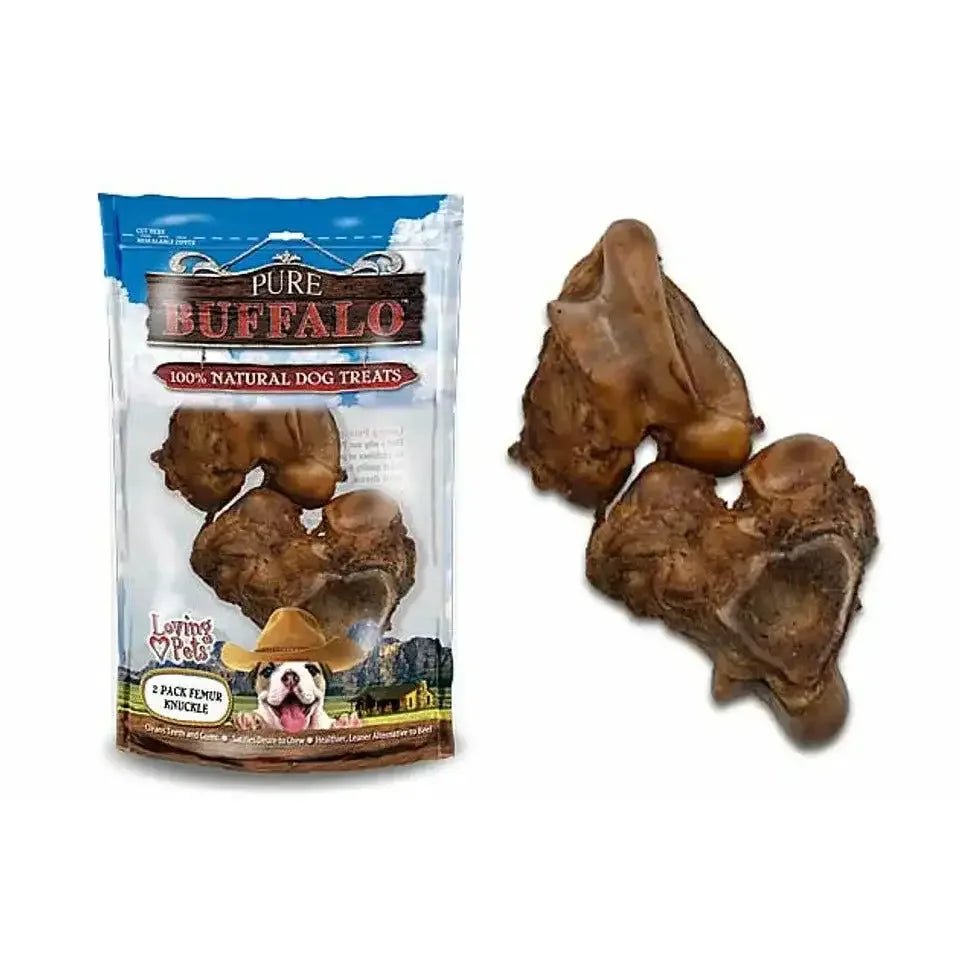 Loving Pets Pure Buffalo 2 Pack Meaty Femur Knuckle Dog Treats - Talis Us