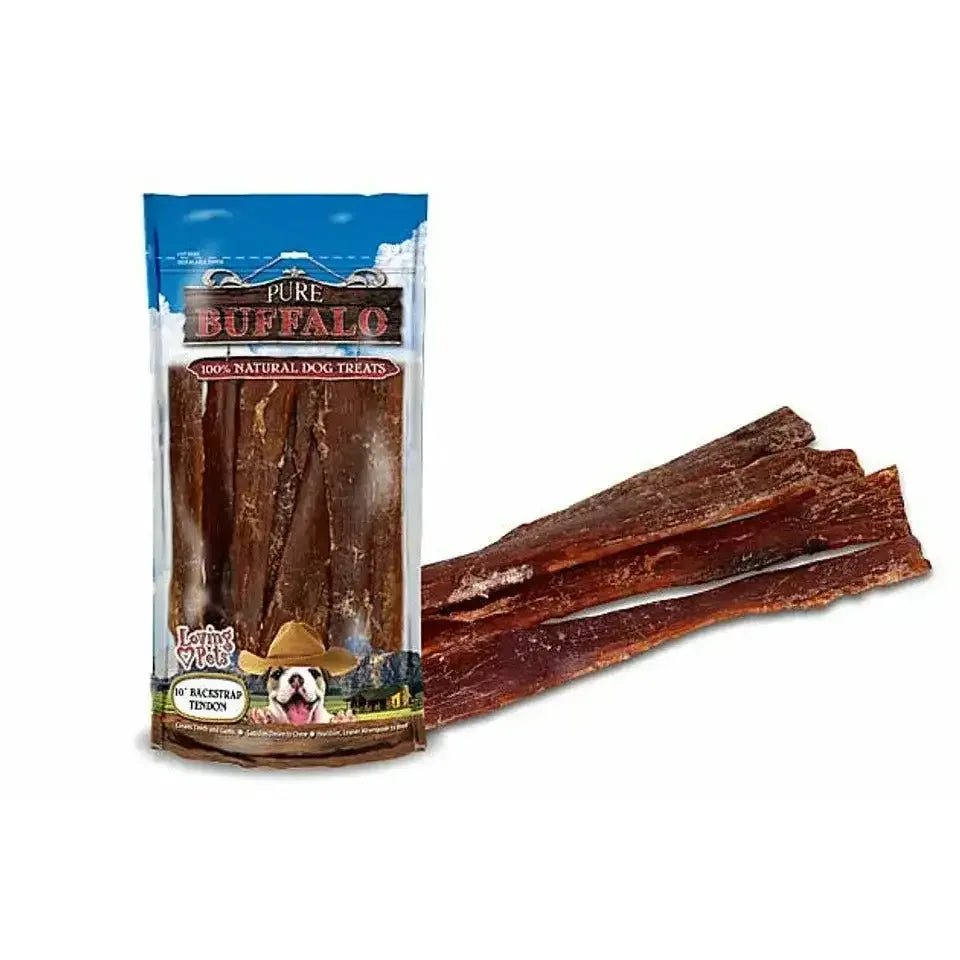 Loving Pets Pure Buffalo 4 - 6" Backstrap Tendon Dog Treats 20ct - Talis Us