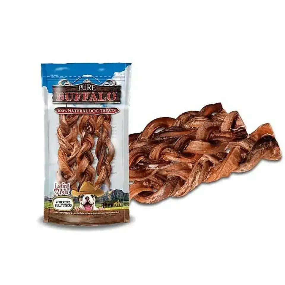 Loving Pets Pure Buffalo Braided Bully Sticks Dog Treats - Talis Us