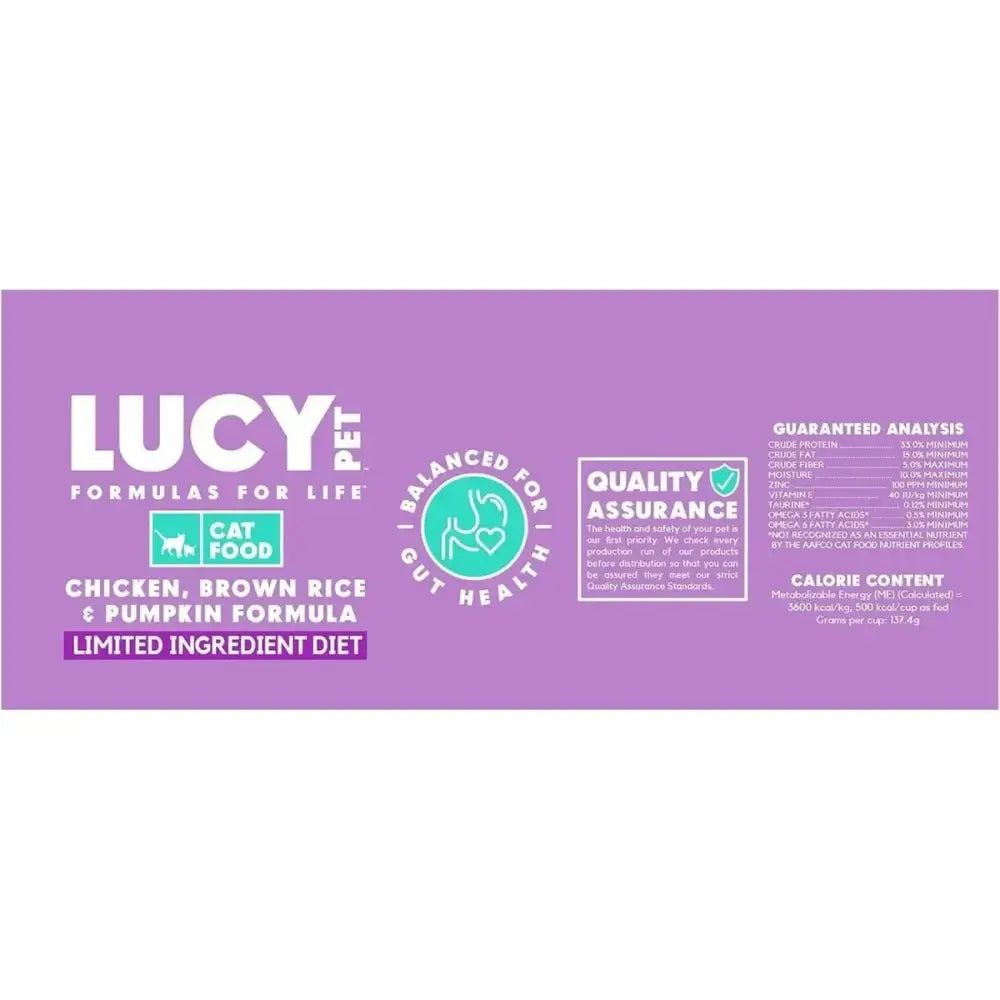 Lucy Pet Products Chicken, Brown Rice & Pumpkin Limited Ingredient Diet Cat Food - Talis Us