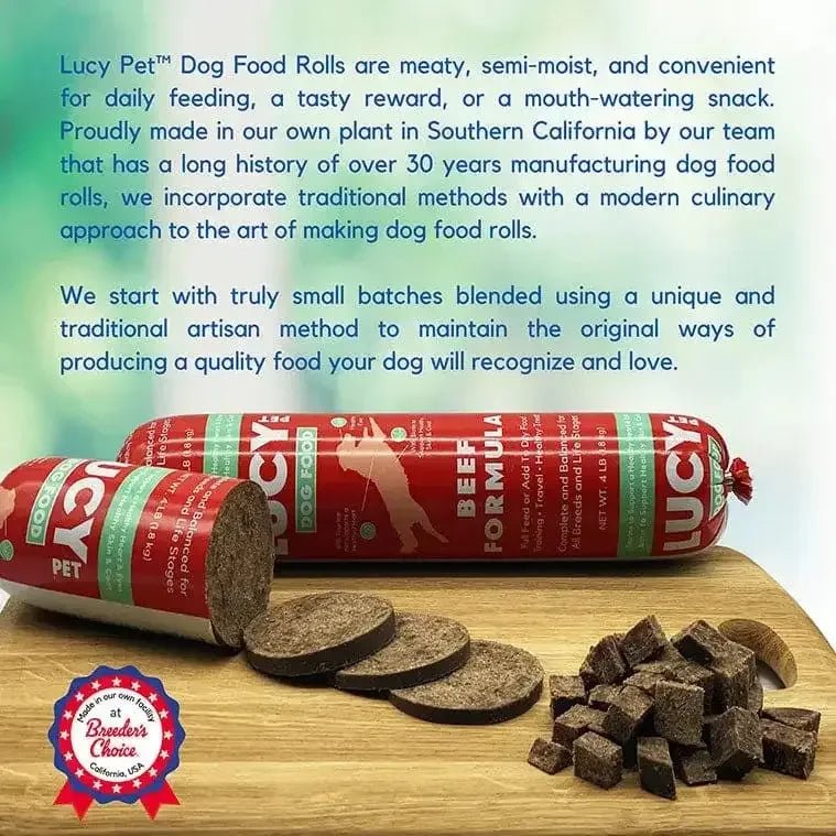 Lucy Pet Products Dog Food Roll Beef - Talis Us