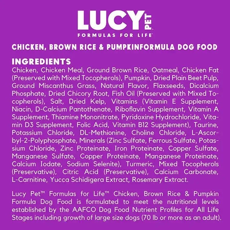 Lucy Pet Products Formula for Life L.I.D. Dry Dog Food Chicken, Brown Rice & Pumpkin - Talis Us